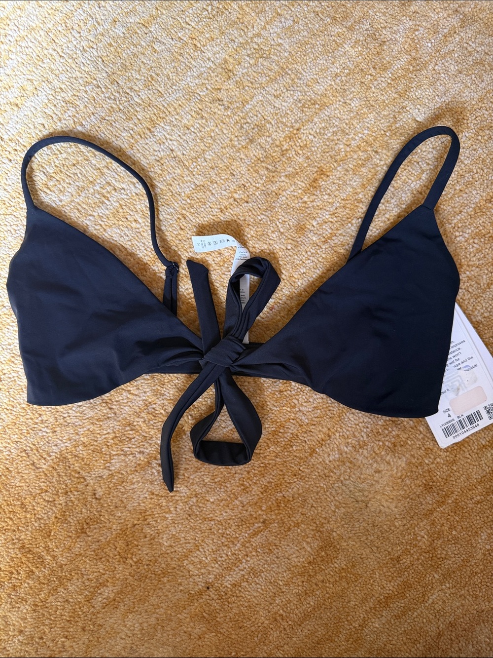 NWT Lululemon tied to the tide swim top, black, size 4 never worn